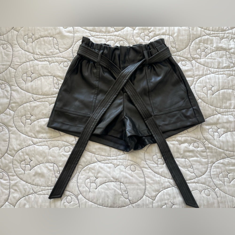 Leather shorts